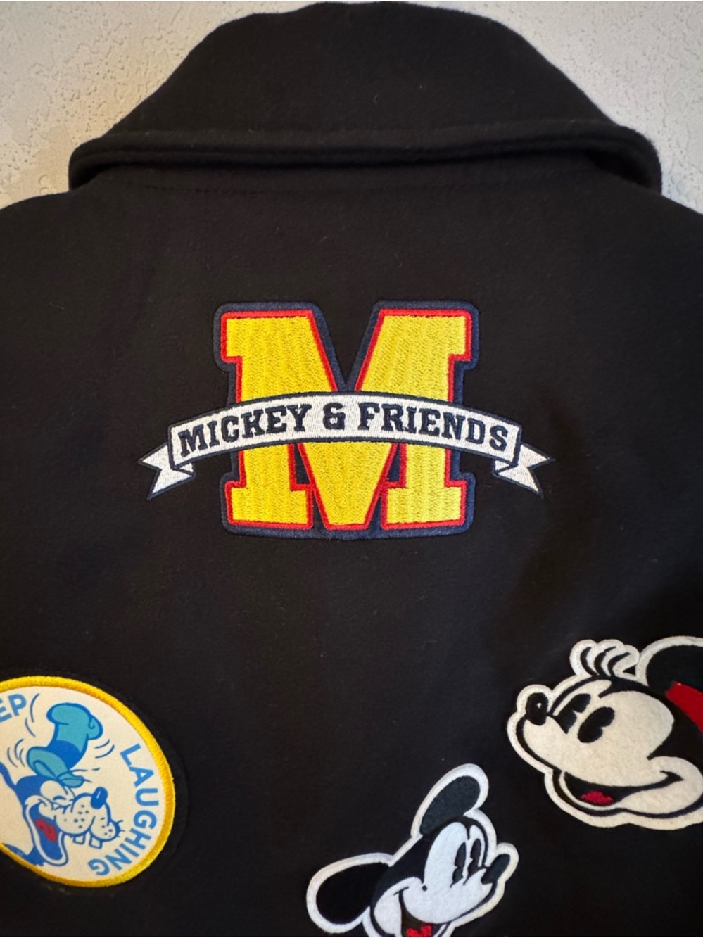 Disney Black and White Mickey Mouse Varsity Jacket unisex - Picture 4 of 10